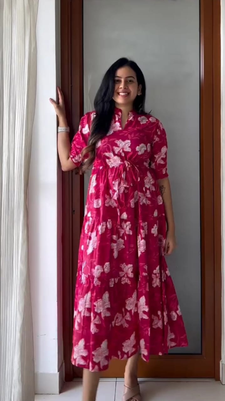 Trendy stylish cotton gown