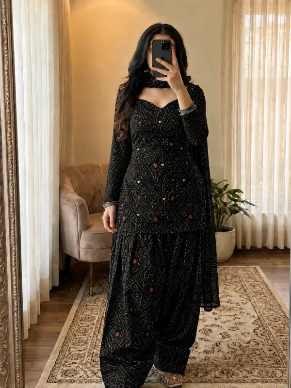 Exclussive chondi print Farshi set