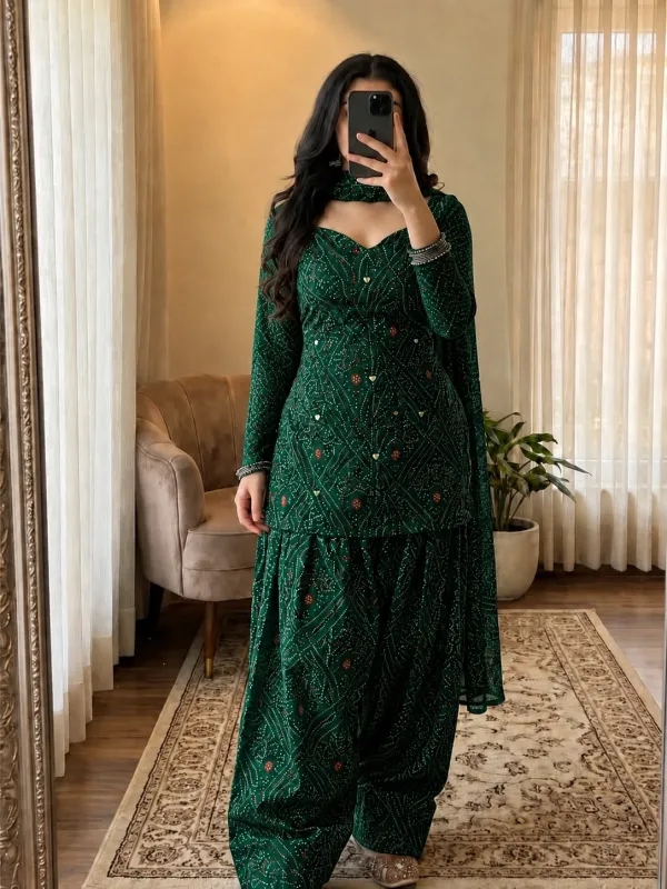 Exclussive chondi print Farshi set