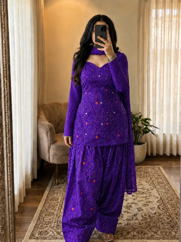 Exclussive chondi print Farshi set