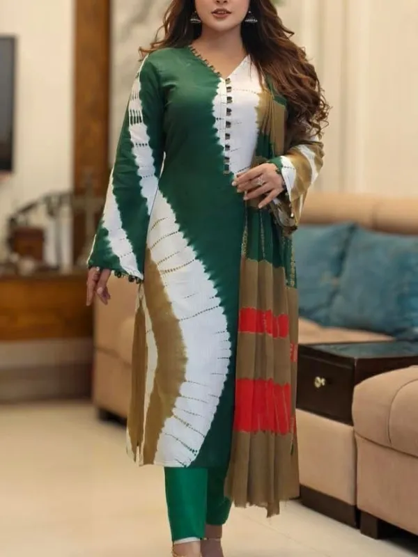 Boutique printed Cotton luxury 3 piece set
