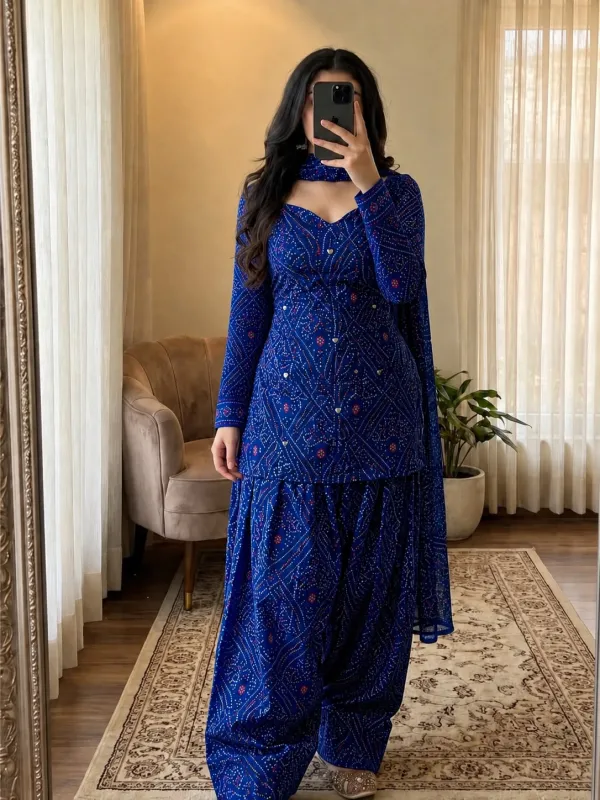 Exclussive chondi print Farshi set