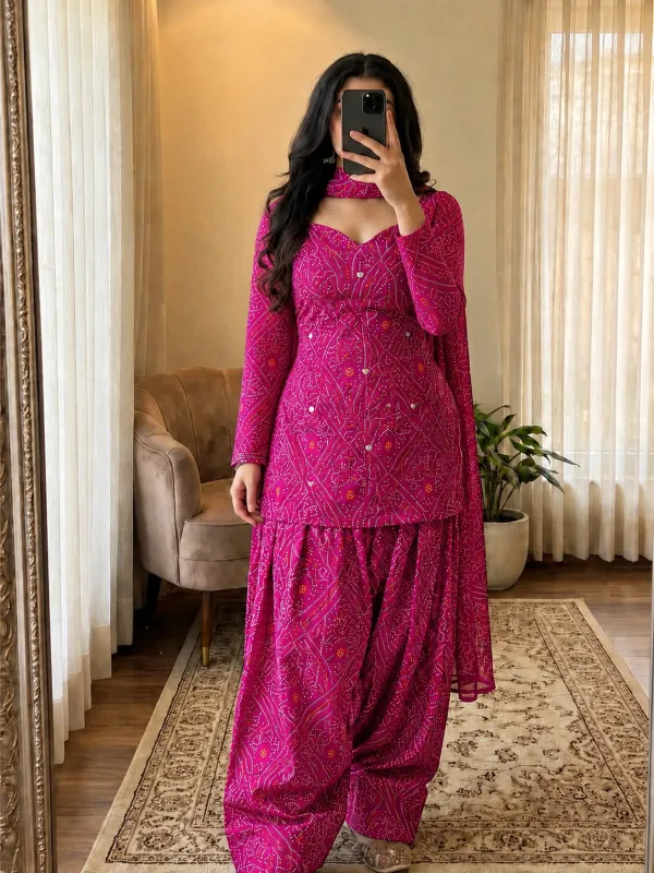Exclussive chondi print Farshi set