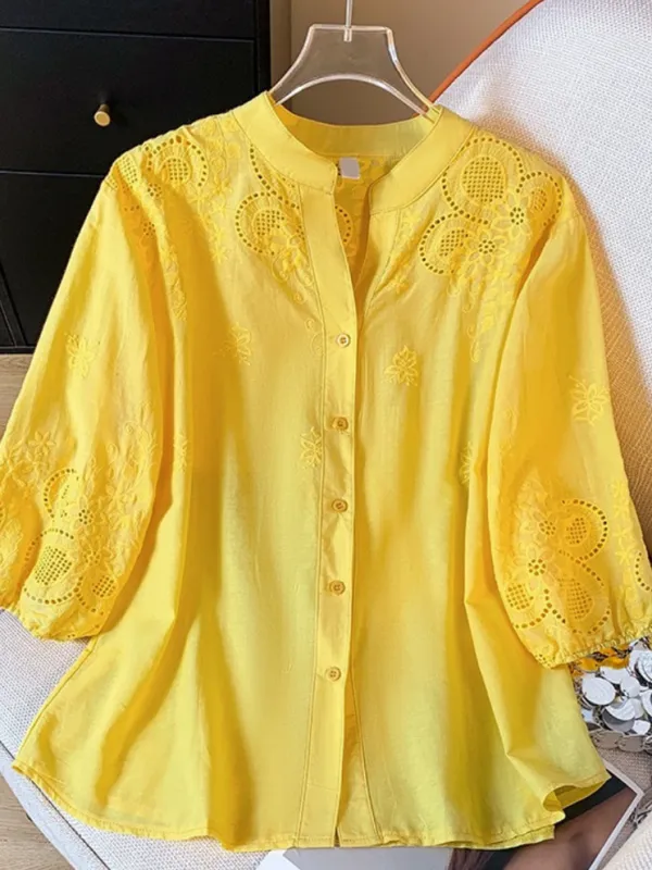 Premium Exclusive imported cotton Women’s Woven Shirt Collection yellow ✨