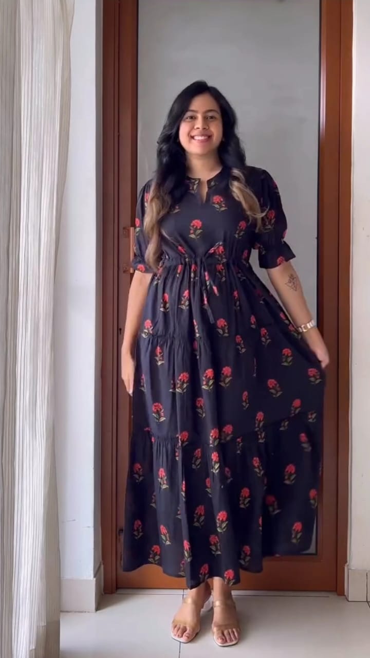 Trendy stylish cotton gown